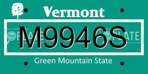 M9946S Vermont License Plate