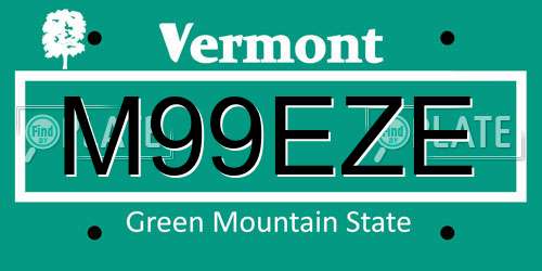 M99EZE Vermont License Plate