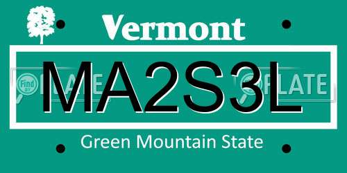 MA2S3L Vermont License Plate