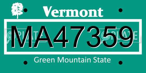 MA47359 Vermont License Plate