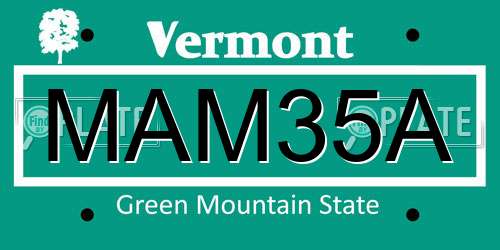 MAM35A Vermont License Plate