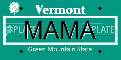 MAMA Vermont License Plate