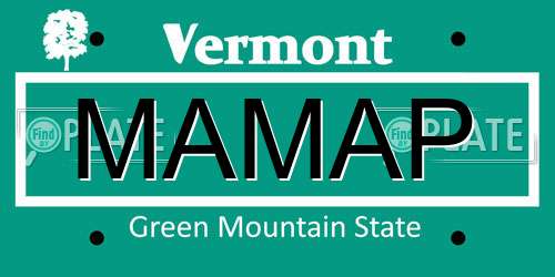 MAMAP Vermont License Plate