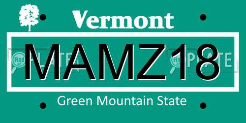 MAMZ18 Vermont License Plate