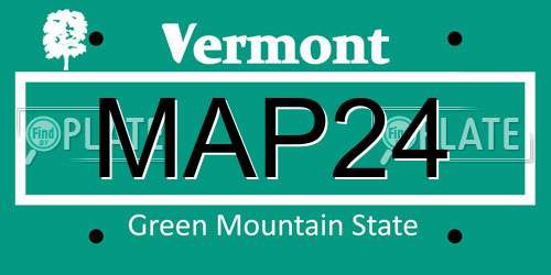 MAP24 Vermont License Plate