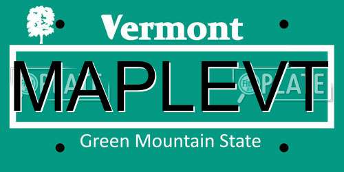 MAPLEVT Vermont License Plate