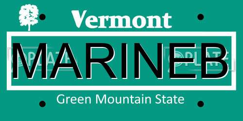 MARINEB Vermont License Plate