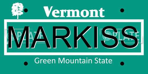 MARKISS Vermont License Plate