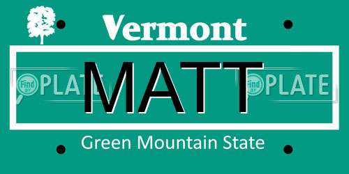 MATT Vermont License Plate