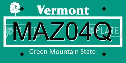 MAZ04Q Vermont License Plate