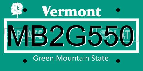 MB2G550 Vermont License Plate