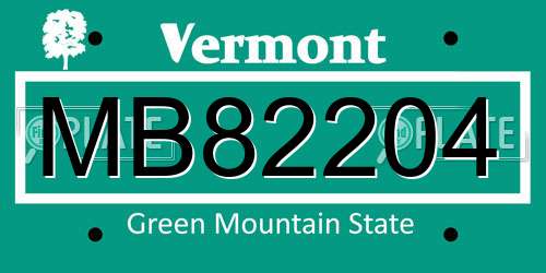 MB82204 Vermont License Plate