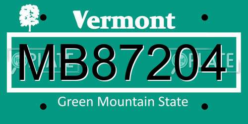 MB87204 Vermont License Plate