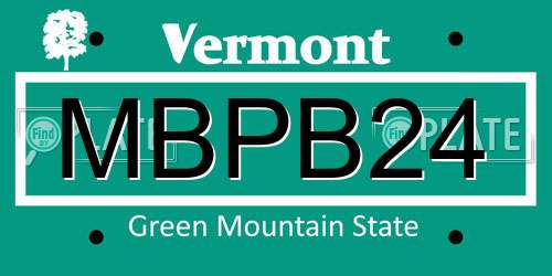MBPB24 Vermont License Plate