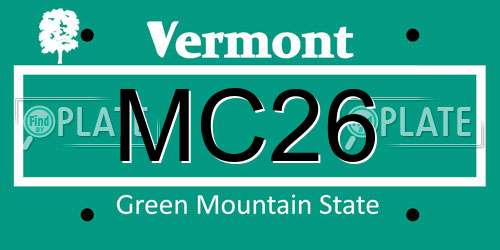 MC26 Vermont License Plate