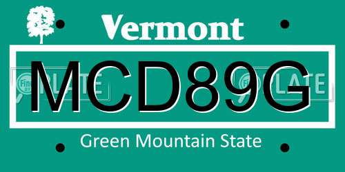 MCD89G Vermont License Plate