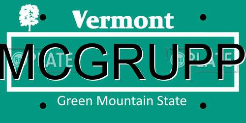 MCGRUPP Vermont License Plate