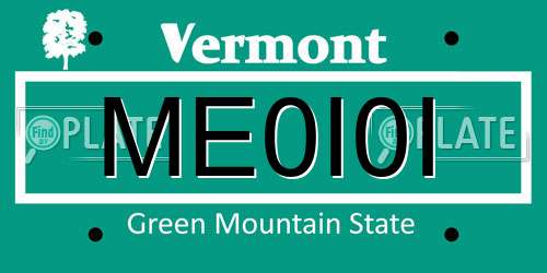 ME0I0I Vermont License Plate