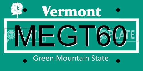 MEGT60 Vermont License Plate