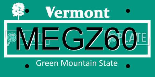 MEGZ60 Vermont License Plate