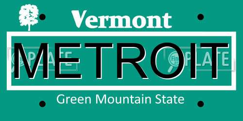 METROIT Vermont License Plate