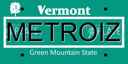 METROIZ Vermont License Plate