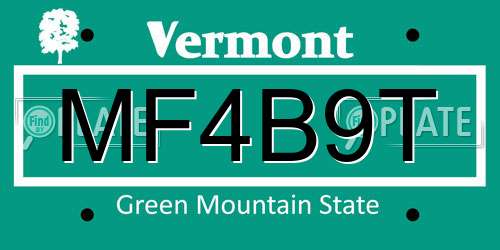 MF4B9T Vermont License Plate