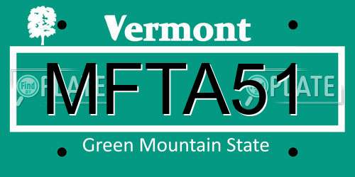 MFTA51 Vermont License Plate