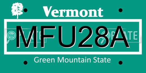 MFU28A Vermont License Plate