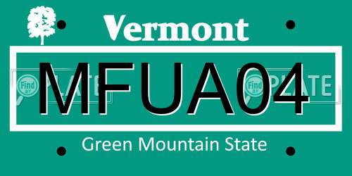 MFUA04 Vermont License Plate