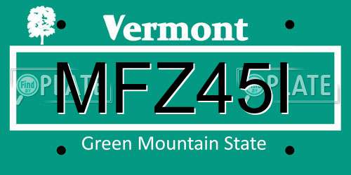 MFZ45I Vermont License Plate