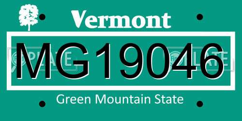 MG19046 Vermont License Plate