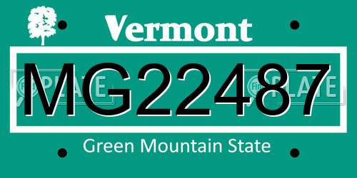 MG22487 Vermont License Plate