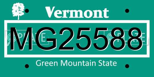 MG25588 Vermont License Plate