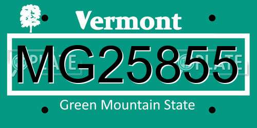 MG25855 Vermont License Plate