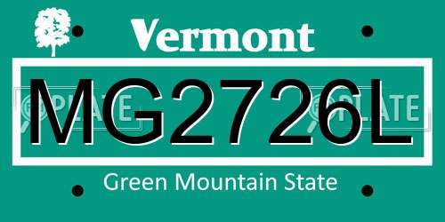 MG2726L Vermont License Plate