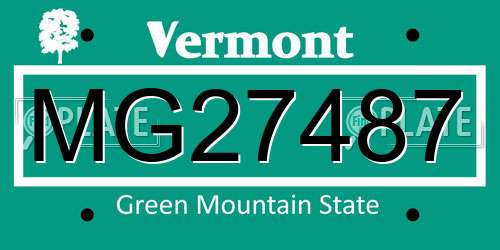 MG27487 Vermont License Plate
