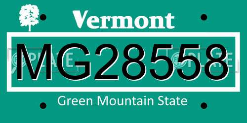 MG28558 Vermont License Plate