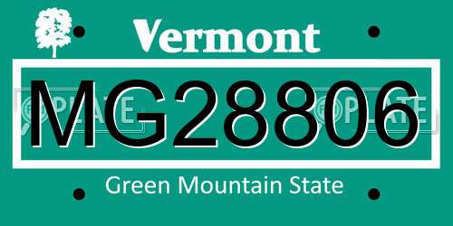 MG28806 Vermont License Plate