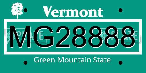 MG28888 Vermont License Plate