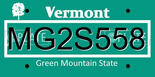 MG2S558 Vermont License Plate