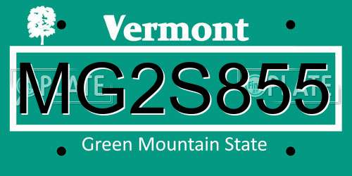 MG2S855 Vermont License Plate