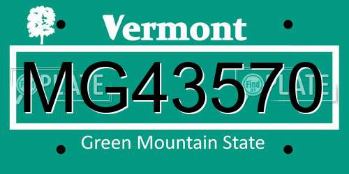 MG43570 Vermont License Plate