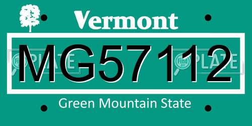 MG57112 Vermont License Plate