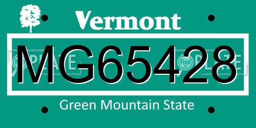 MG65428 Vermont License Plate