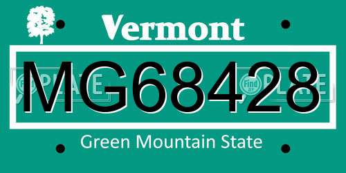 MG68428 Vermont License Plate