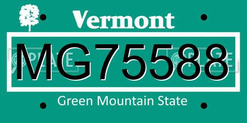 MG75588 Vermont License Plate