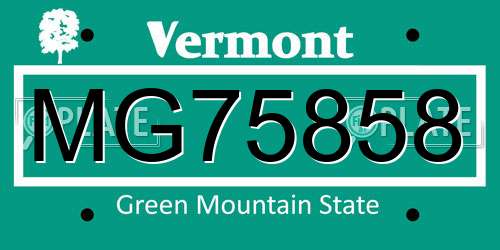 MG75858 Vermont License Plate
