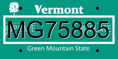 MG75885 Vermont License Plate