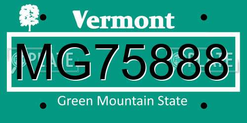 MG75888 Vermont License Plate